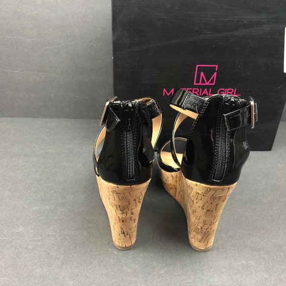 NWB Material Girl Women's Patent Leather Wedges - Picture 3 of 5